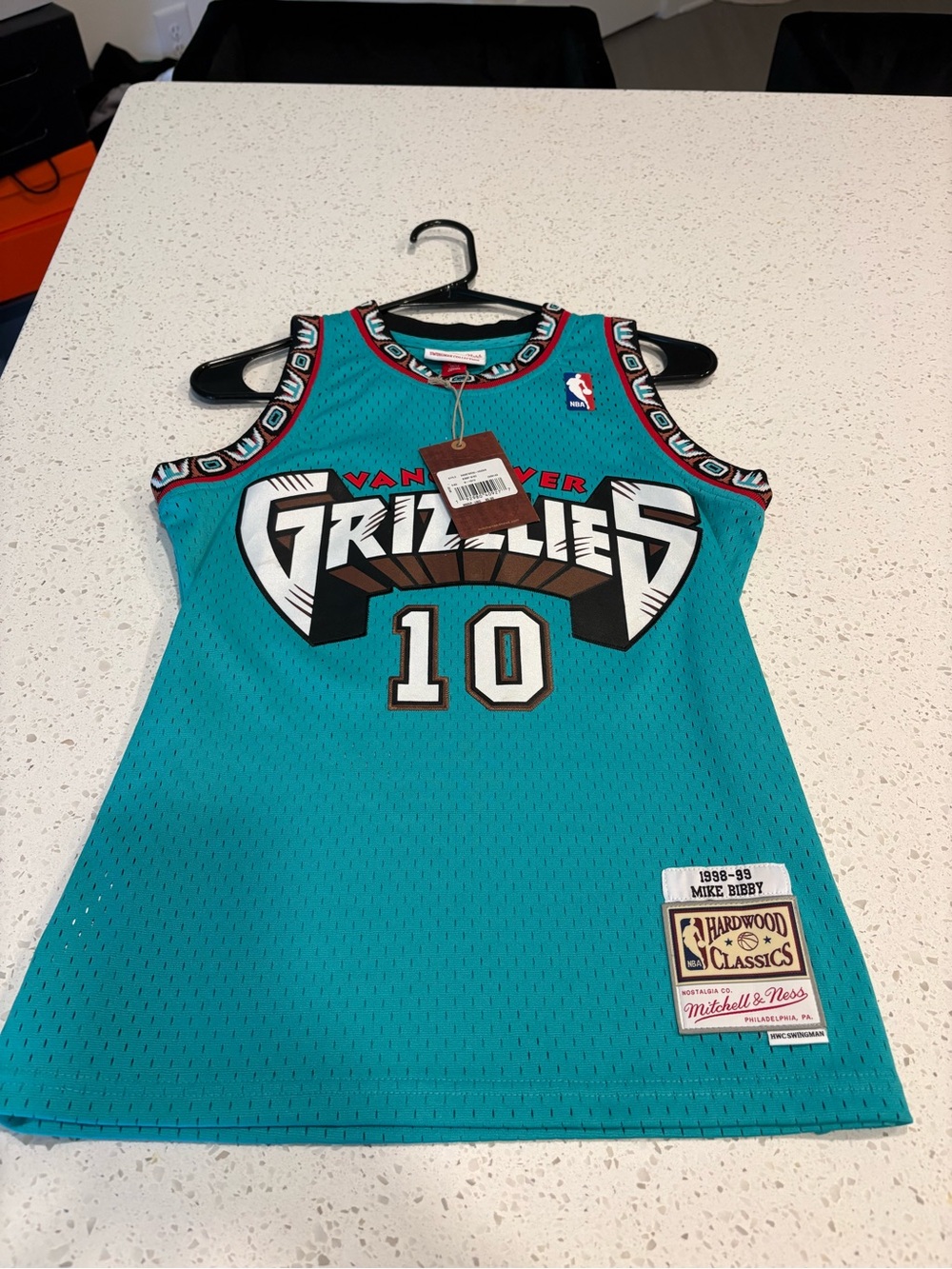 Mitchell & Ness Teal Vancouver Grizzlies #10 Kids Jersey